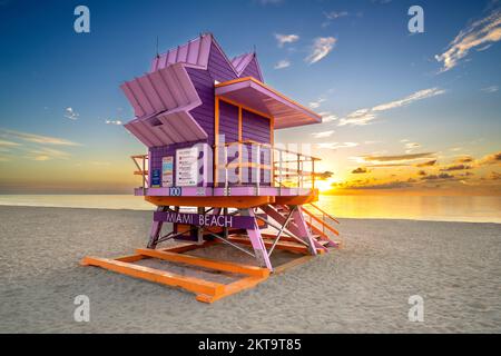 Lifeguard House, Sunrise South Beach, Miami Beach Miami, Florida, USA Stockfoto