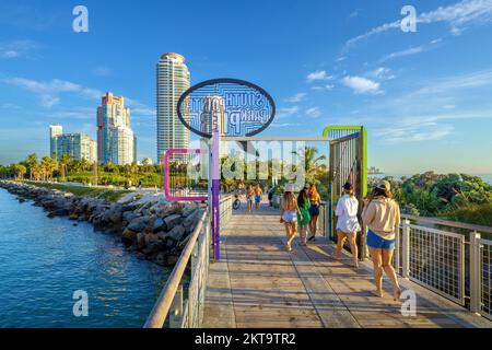 Southern Pointe Pier Park, South Beach, Miami Beach Miami, Florida, USA Stockfoto