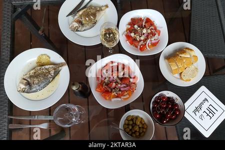 Gesund und Fisch zum Abendessen Stockfoto