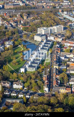 Luftaufnahme, Wissenschaftspark, Ückendorf, Gelsenkirchen, Ruhrgebiet, Nordrhein-Westfalen, Deutschland, DE, Europa, Luftfotografie, Übersicht, Vogelauge Stockfoto