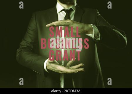 Konzeptionelle Darstellung Small Business Grant, Internetkonzept ein Einzelunternehmen, das für seine begrenzte Größe bekannt ist Stockfoto