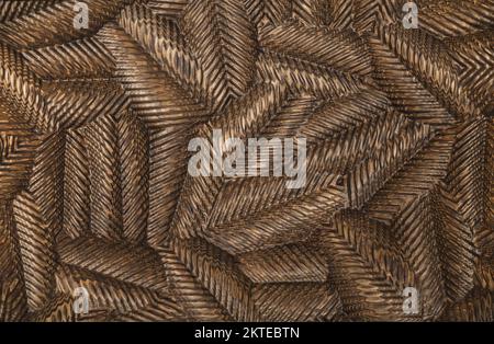 Holzgemusterter Hintergrund in die cnc-Maschine geschnitzt Stockfoto