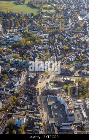 Luftaufnahme, Europaplatz, LWL Museum für Archäologie - Westfälisches Staatsmuseum, Kreuzkirche, Herne-Mitte, Herne, Ruhrgebiet, Nordrhein-Westfalen, Ge Stockfoto