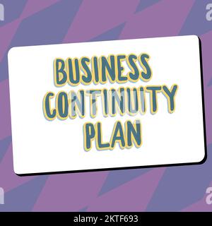 Unterschreiben Sie Business Continuity Plan, Business Idea Creating Systems Prevention Deal potenzielle Bedrohungen Stockfoto