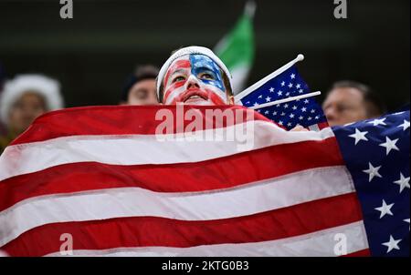 Doha, Katar. 29.. November 2022. Fan USADoha, 29.11.2022, FIFA Fussball WM 2022 in Katar, Gruppenphase, Iran - USA/ PRESSINPHOTO/Sipa USA Gutschrift: SIPA USA/Alamy Live News Stockfoto