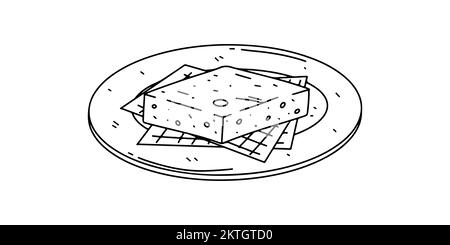 SOPA paraguaya im handgezeichneten Doodle-Stil. Paraguayanisches Street Food. lateinamerikanische Lebensmittelvektordarstellung Stock Vektor