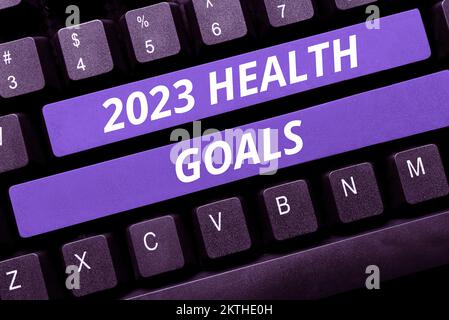 Konzeptionelle Bildunterschrift 2023 Gesundheitsziele, Wort zur Feier des Beginns des Kalenderjahres 2023 Stockfoto