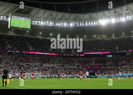 29.. November 2022; Ahmed bin Ali Stadium, Al Rayyan, Katar; FIFA Fußball-Weltmeisterschaft, Wales gegen England; Blick auf das Est&#xe1;dio Ahmad bin Ali Stadion während des Spiels Stockfoto