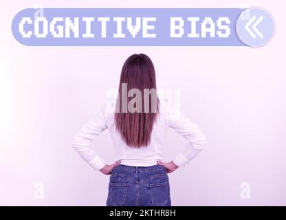 Schriftstellertext kognitive Vorurteile, Geschäftskonzept psychologische Behandlung psychischer Störungen Stockfoto