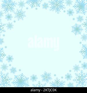 Winter Schneeflocken Rahmen oder Hintergrund mit Kopierbereich. Stock Vektor