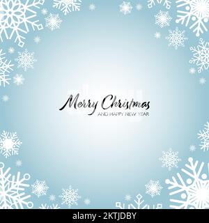 Hintergrund für Schneeflocke oder Weihnachtsgrußkarte. Stock Vektor