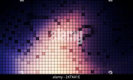 Hintergrund mit farbenfrohem Verzerrungsmuster mit Pixeln. Bewegung. Pixelmuster mit Verzerrung. Hintergrund der Pixel und farbige Blinkverzerrungen Stockfoto