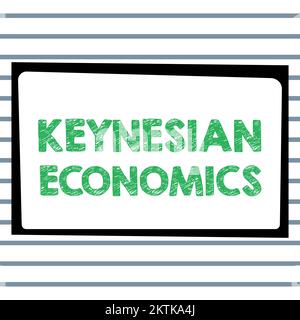 Schreiben mit Text Keynesian Economics, Internet Concept Geld- und Fiskalprogramme der Regierung zur Steigerung der Beschäftigung Stockfoto