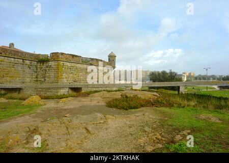 Matosinhos, Porto, Festung Sao Francisco Xavier und Blick auf das Zentrum Stockfoto