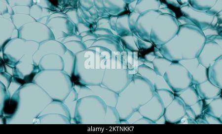 3D Blasen blasen. Design. Kochende Luftblasenmasse in 3D-Animation. Hintergrund kochender grosser Blasen. Masse der kochenden Flüssigkeit. Stockfoto