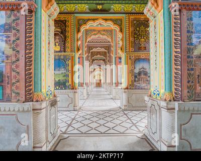 Patrika Gate in Jaipur, Rajasthan, Indien. Stockfoto