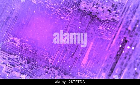 Hypnotischer 3D-Tunnel im Labyrinth. Bewegung. Tauchen Sie ein in 3D Quadratlabyrinth mit Übergängen. Mehrstöckiger Tunnel in 3D Quadratlabyrinth. Stockfoto