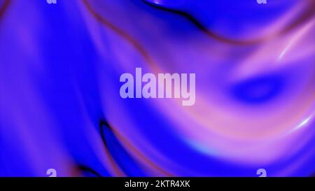 Fließender Fluss von farbenfroher Flüssigkeit. Design. Schillernde Flüssigkeit mit Glanz und Wellenfluss. Fließende Flüssigkeit und glänzende Textur. Stockfoto