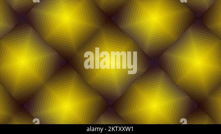 Abstrakte konvexe Farbstruktur gefütterter Rhombusse. Bewegung. Der hypnotische Kaleido-Oszilloskopeffekt Stockfoto