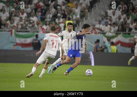 Doha-Katar 29. November 2022, Fußball-Weltmeisterschaft, Spiel zwischen US-amerikanischen und iranischen Teams im Lusail Stadion Stockfoto