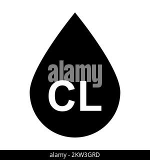 Mit Chlor abtropfen. Wasser mit Chlor linearer Symbolvektor für Grafikdesign, Logo, Website, soziale Medien, mobile App, benutzeroberfläche Stock Vektor
