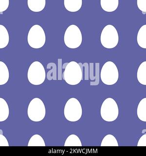 Nahtloser Vektor Happy Easter Muster. Weiße Eier auf sehr hohem Hintergrund. Ein heikles Symbol der Frühlingsferien. Festliche minimalistische Illustration. Stock Vektor