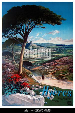 Hyères by Hugo d' Alesi (1849 - 1906). Poster wurde 1900 in Frankreich veröffentlicht. Stockfoto