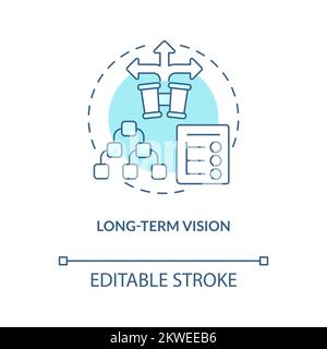 Langfristiges Visionskonzept Türkis Icon Stock Vektor
