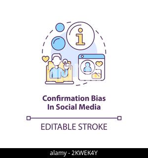 Confirmation Bias in Social Media Concept Symbol Stock Vektor