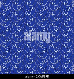 Nahtlose Vektordekoration. Moderner wellenförmiger Hintergrund. Geometrisches, blaues, wellenförmiges, modernes Muster Stock Vektor