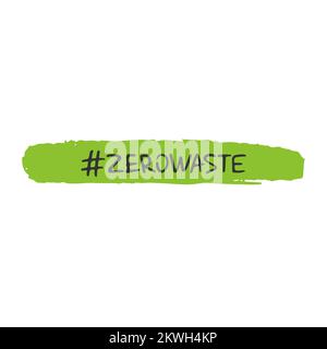 Null-Verschwendung-Konzept. Recyceln, wiederverwenden und reduzieren. Ökologischer Lebensstil und nachhaltige Entwicklungen. Vektorobjekt auf weißem Hintergrund isoliert. Stock Vektor