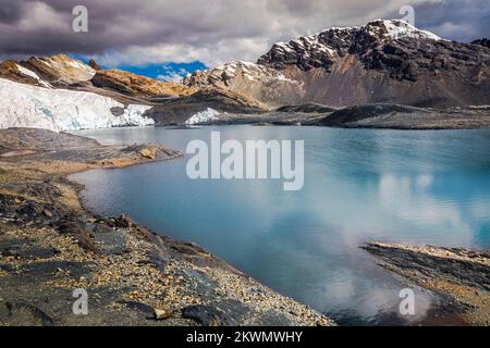 Pastoruri-Gletscher in Cordillera Blanca, schneebedeckte Anden, Ancash, Peru Stockfoto