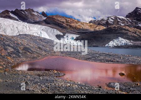 Pastoruri-Gletscher in Cordillera Blanca, schneebedeckte Anden, Ancash, Peru Stockfoto