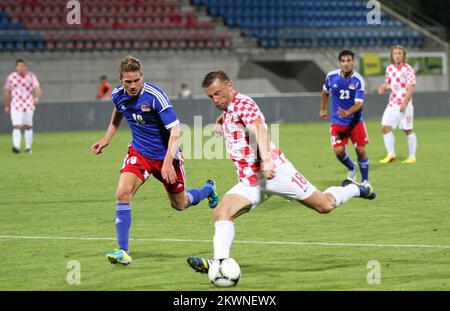 14/08/2013., Vaduz, Liechtenstein - Friendly Match, Liechtenstein - Kroatien. Foto: Zlatko Škrinjar / HaloPix / PIXSELL Stockfoto