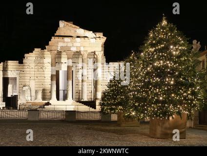 Ruinen des forum romanum im Zentrum von Brescia, Lombardei, Italien Stockfoto