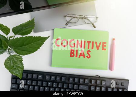 Begrifflicher Titel kognitive Vorurteile, Geschäftsidee psychologische Behandlung psychischer Störungen Stockfoto