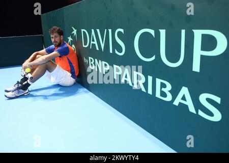 05.04.2017., Zenica, Bosnien und Herzegowina - niederländischer Tennisspieler Robin Haase trainiert vor dem Davis Cup mit der Nationalmannschaft von Bosnien und Herzegowina. Foto: Armin Durgut/HaloPix/PIXSELL Stockfoto