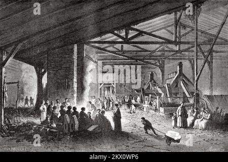 Die Schmiede von Le Buisson, Marne, Frankreich. Von Paris nach Bukarest mit Victor Duruy 1860 Stockfoto