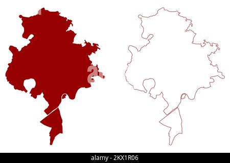 Nottingham City and Unitary Authority Area (Vereinigtes Königreich Großbritannien und Nordirland, Ceremonial County Nottinghamshire oder Notts, England) Stock Vektor