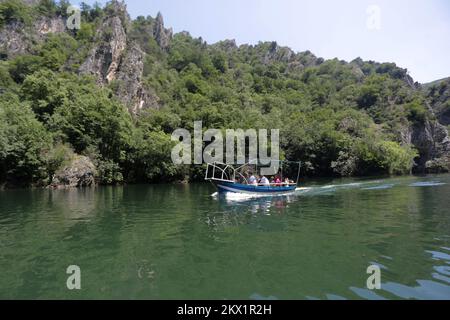 08.07.2017., Skoplje, Mazedonien – Matka ist ein Canyon westlich von Zentral-Skopje, Mazedonien. Matka erstreckt sich über etwa 5.000 Hektar und ist eines der beliebtesten Outdoor-Reiseziele in Mazedonien und beherbergt mehrere mittelalterliche Klöster. Foto: Luka Stanzl/PIXSELL Stockfoto