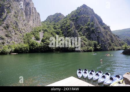 08.07.2017., Skoplje, Mazedonien – Matka ist ein Canyon westlich von Zentral-Skopje, Mazedonien. Matka erstreckt sich über etwa 5.000 Hektar und ist eines der beliebtesten Outdoor-Reiseziele in Mazedonien und beherbergt mehrere mittelalterliche Klöster. Foto: Luka Stanzl/PIXSELL Stockfoto