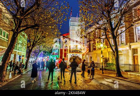 Der Weihnachtsmarkt in Primrose Hill 2022 London UK Stockfoto