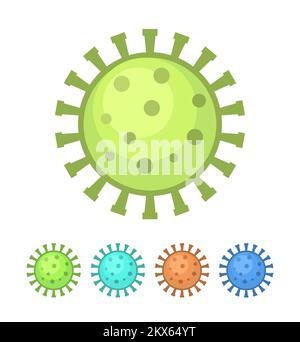 Coronavirus Covid Isolierte Bunte Vektordarstellung Stock Vektor