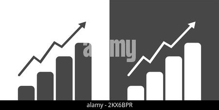 Statistische Darstellung Des Marktwachstums Isolierte Flache Symbolvektoren Stock Vektor