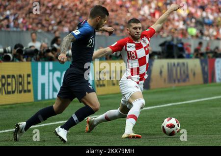 15.07.2018. Moskau, Russland - Fußball-Weltmeisterschaft 2018 , Finale, Kroatien - Frankreich.Ante Rebic, Lucas Hernandez Foto: Igor Kralj/PIXSELL Stockfoto