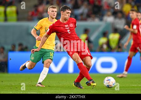 Al-Wakrah, Katar. 30.. November 2022. Andreas Christensen von Dänemark beim FIFA-Weltmeisterschaftsspiel Katar 2022 Gruppe D zwischen Australien und Dänemark im Al Janoub Stadium in Al Wakrah, Katar, am 30. November 2022 (Foto: Andrew Surma/Credit: SIPA USA/Alamy Live News Stockfoto