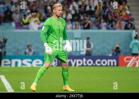 Al-Wakrah, Katar. 30.. November 2022. Kasper Schmeichel von Dänemark beim FIFA-Weltmeisterschaftsspiel Katar 2022 Gruppe D zwischen Australien und Dänemark im Al Janoub Stadium in Al Wakrah, Katar, am 30. November 2022 (Foto: Andrew Surma/Credit: SIPA USA/Alamy Live News Stockfoto