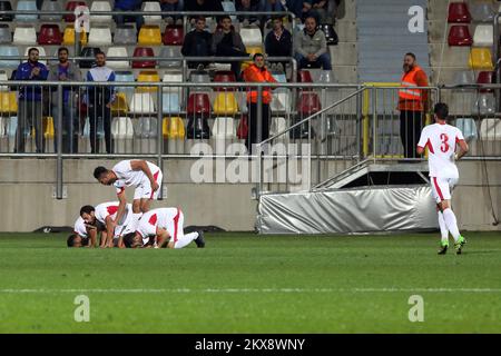 (181015) -- Rijeka, 15. Oktober 2018 -- Freundschaftsspiel zwischen Kroatien und Jordanien im HNK rijeka Stadion in Rijeka, Kroatien, 15. Oktober 2018. Foto: Goran Kovacic/PIXSELL Stockfoto