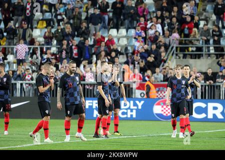 (181015) -- Rijeka, 15. Oktober 2018 -- Freundschaftsspiel zwischen Kroatien und Jordanien im HNK rijeka Stadion in Rijeka, Kroatien, 15. Oktober 2018. Foto: Goran Kovacic/PIXSELL Stockfoto