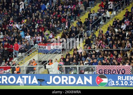 (181015) -- Rijeka, 15. Oktober 2018 -- Freundschaftsspiel zwischen Kroatien und Jordanien im HNK rijeka Stadion in Rijeka, Kroatien, 15. Oktober 2018. Foto: Goran Kovacic/PIXSELL Stockfoto